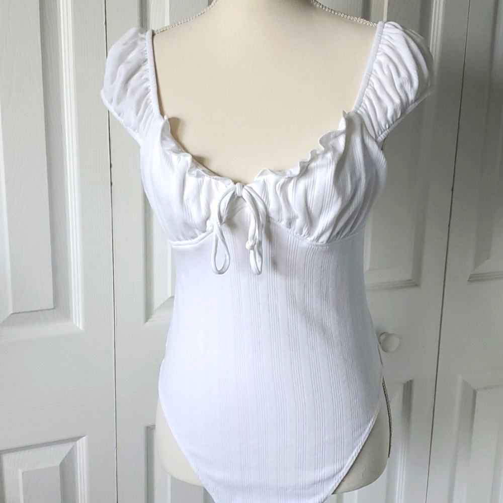 Wild Fable BabyDoll Bodysuit, White, Medium